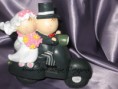 Cake Topper Sposi "Pit & Pita" in Vespa Scooter